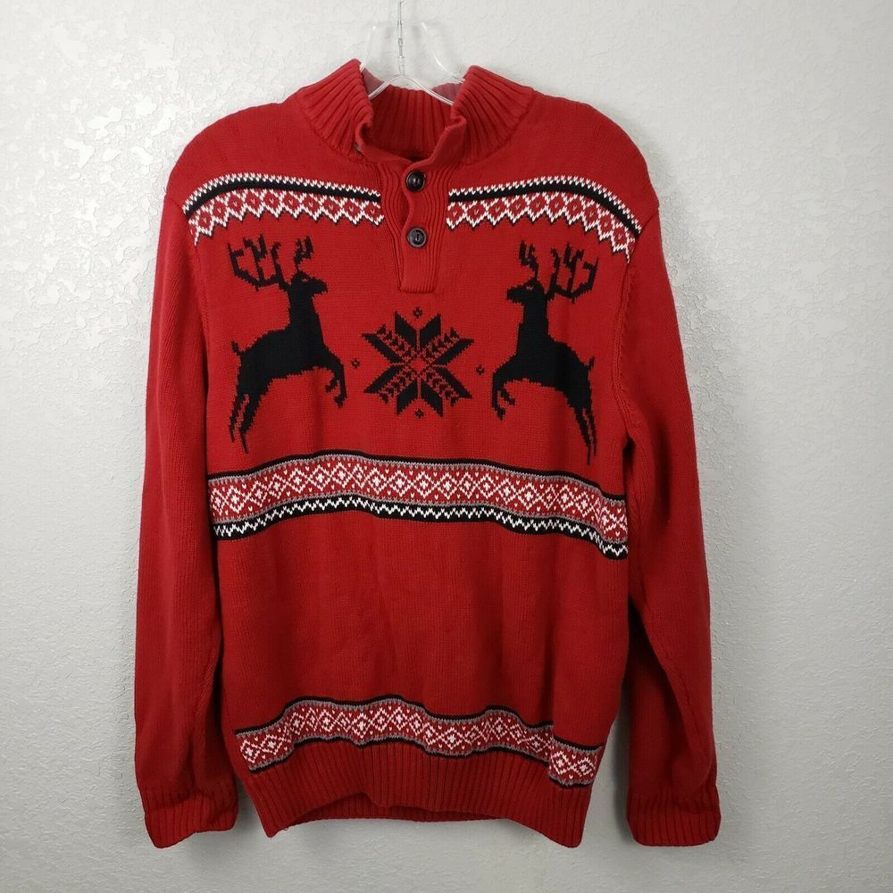 Ralph Lauren Chaps Med Reindeer Christmas sweater